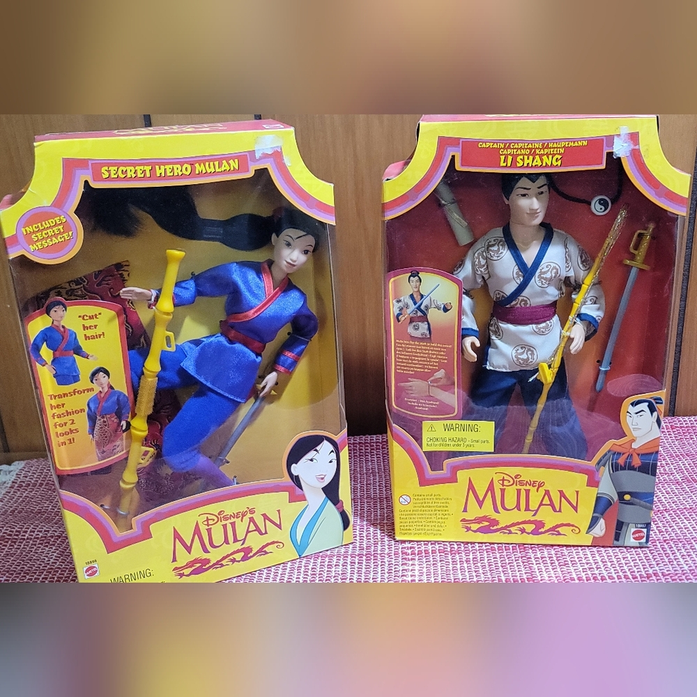 Disney's Secret Hero Mulan and Li Shang doll By Mattel NIB